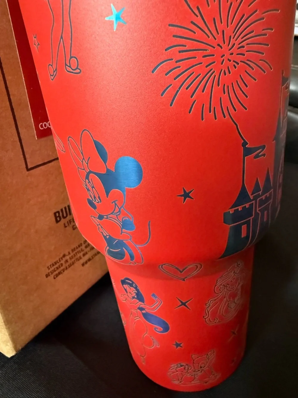 New Stanley 40oz Red Laser Engraved Magical Castle and Friends with Straw - Picture 5 of 14